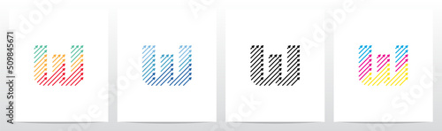 Diagonal Arrow Up Lines Letter Logo Design W