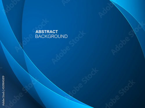 blue abstract background with glowing transparent curved lines and realistic shadow