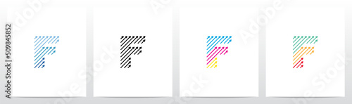 Diagonal Arrow Up Lines Letter Logo Design F