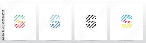 Diagonal Arrow Up Lines Letter Logo Design S