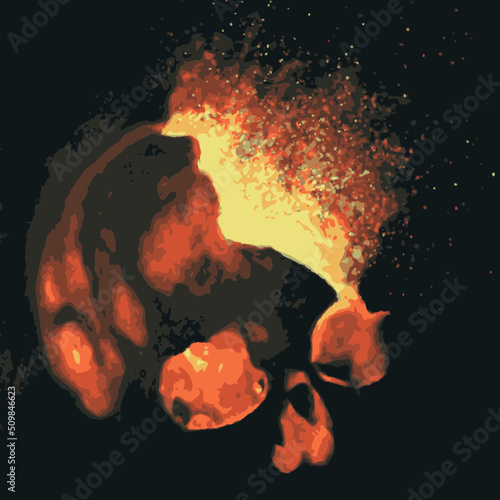free your spirit, exploding skull, concept illustration