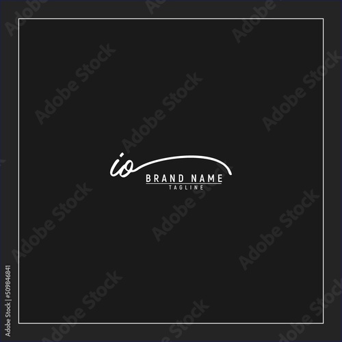 luxury initial IO logo design signature monogram handwriting vector graphic premium illustration