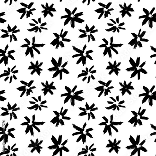 Seamless pattern with hand dawn flowers. Ditsy sketchy background. Vector illustration.