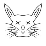 Cute bunny head line art vector design