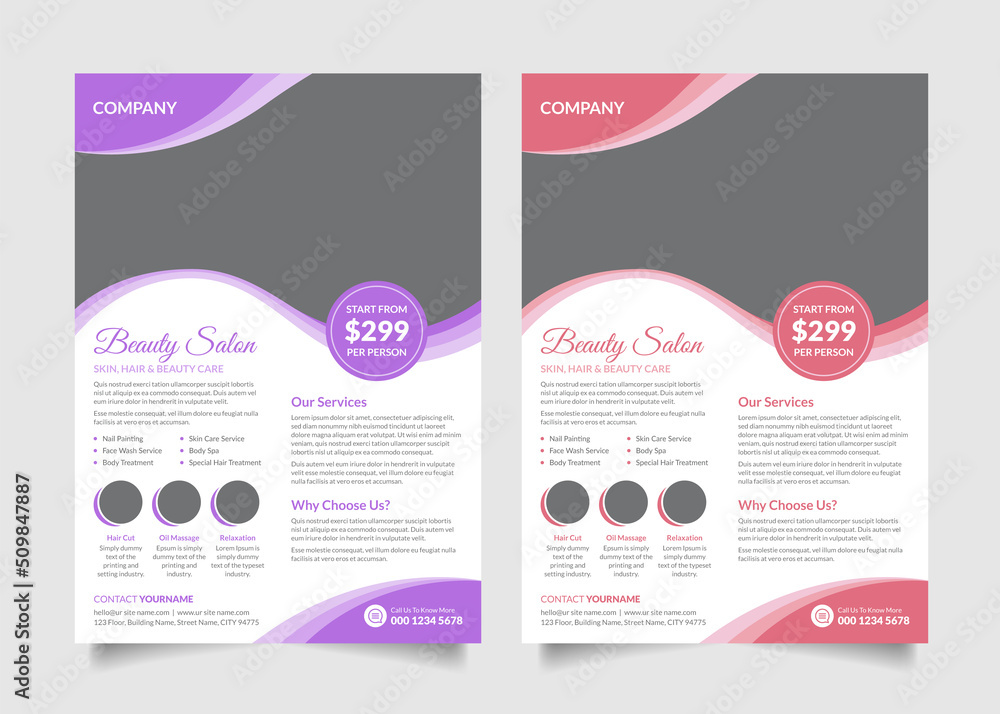 Beauty Salon Flyer Design Template, Ideal for Salon, Spa etc Businesses Beauty Salon Flyer Design Template, Ideal for Salon, Spa etc Businesses