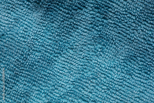 close-up blue micro fiber fabric texture background