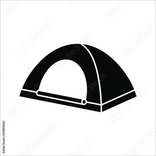tent, camping area, shelter, adventure flat icon design and symbol on white background
