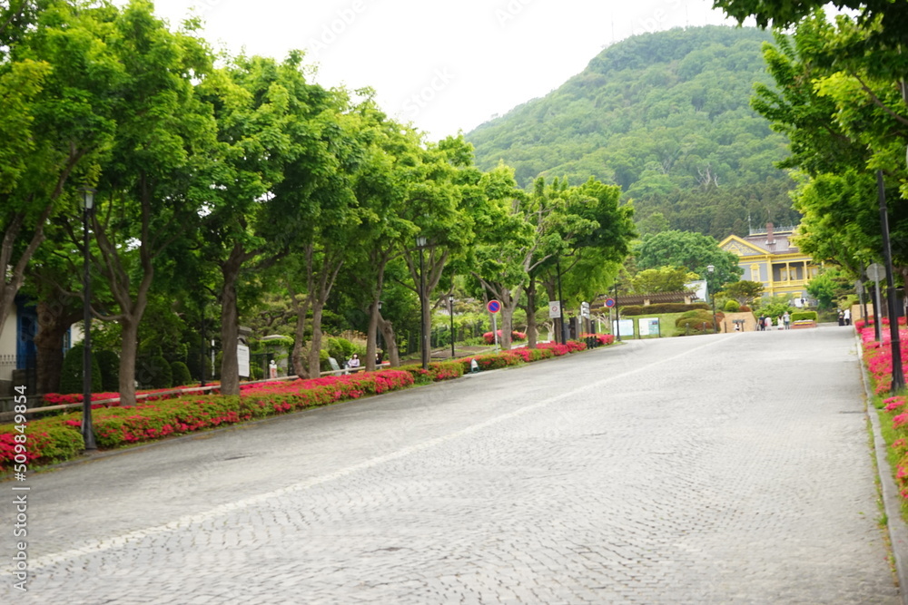 Motoi-zaka Slope in Hakodate, Hokkaido, Japan - 日本 北海道 函館 基坂 Motoi-zaka Slope in Hakodate, Hokkaido, Japan - 日本 北海道 函館 基坂