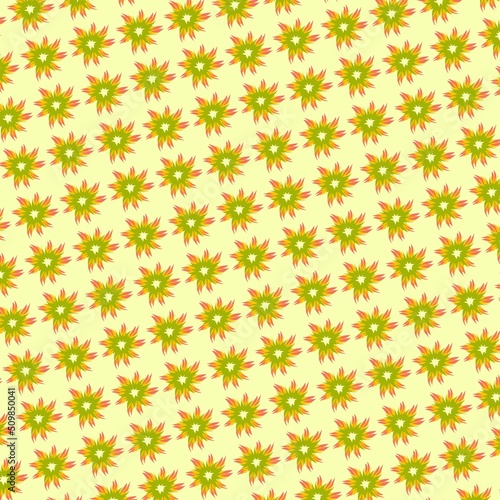 Pattern of colorful flower petals on the light green background. Available for text. Suitable for wallpaper, quotes, website, presentation, advertising, poster, backdrop, company, printing, etc.