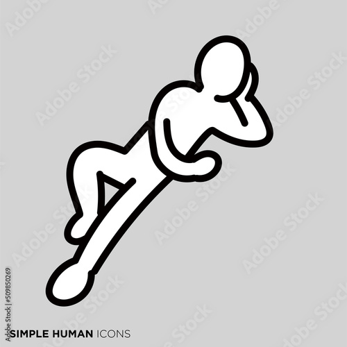 シンプルな人間のアイコンシリーズ　「寝る人」