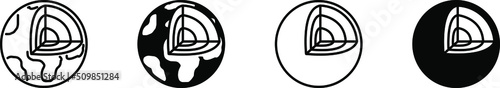 Earth structure icon , vector illustration