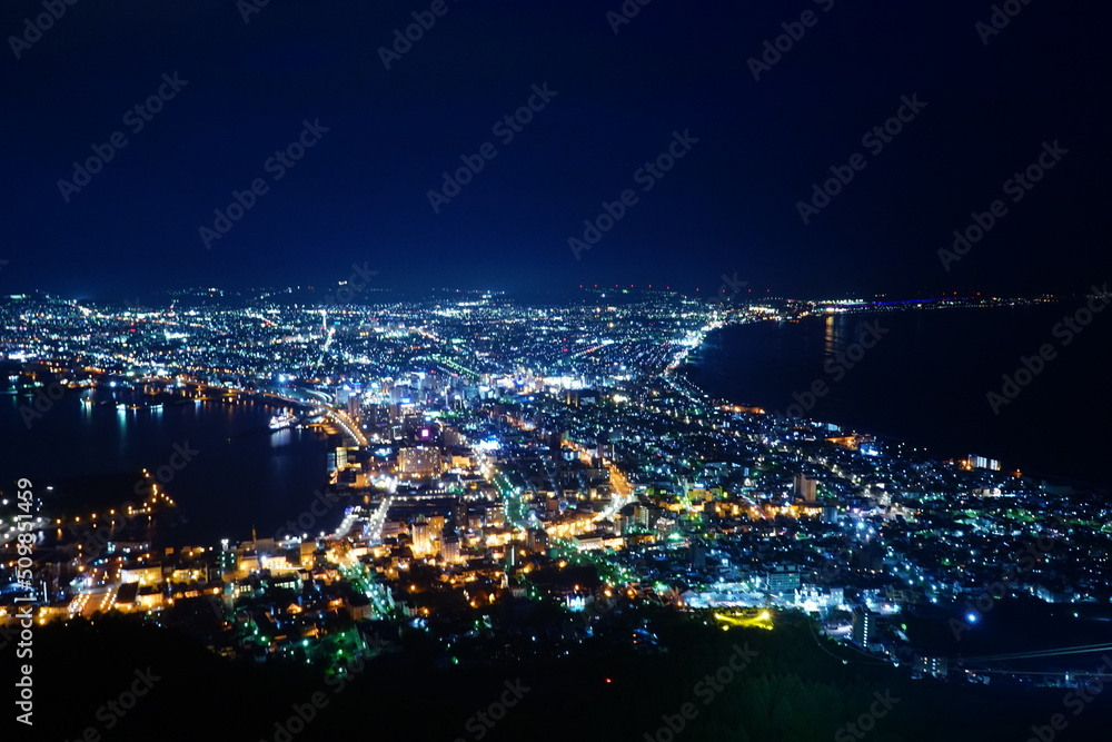 Obraz premium Night View from Mount Hakodate (Hakodateyama) in Hakodate, Hokkaido, Japan - 日本 北海道 函館市 函館山 夜景