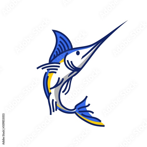 Blue Marlin Logo. Fresh and Unique Modern Blue Marlin Logo Template. Great to use as your Offshore Fishing Activity event logo. 