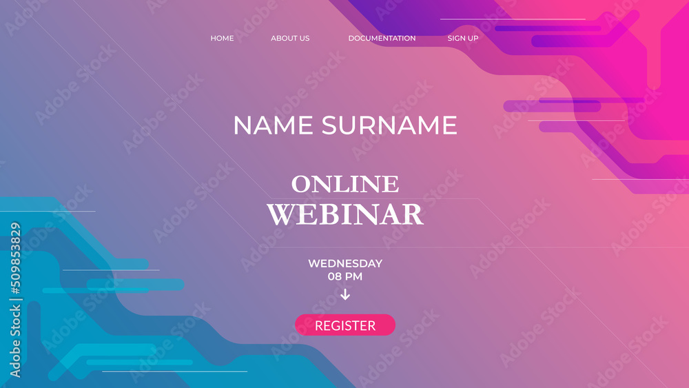 webinar banner design template for online meeting Stock Vector | Adobe