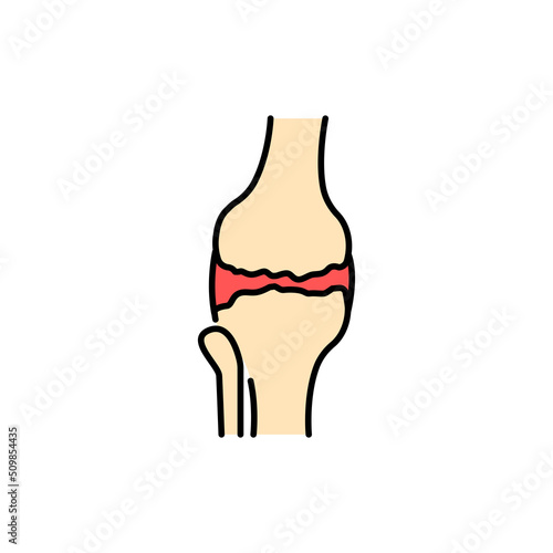 Osteoarthritis color line icon. Pictogram for web page