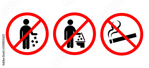 No sign vector set illustration