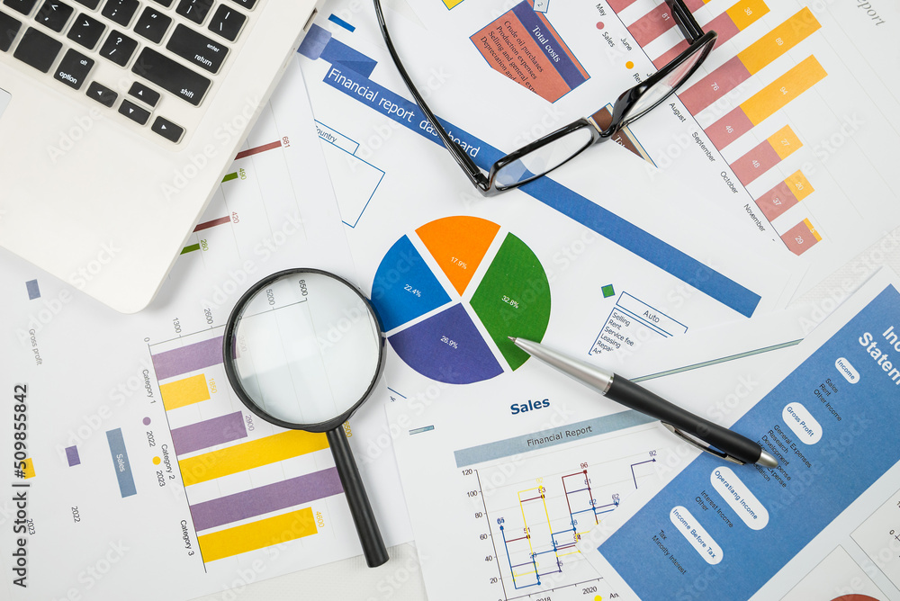 graphs of growth and decline in profits. business concept graphs of growth and decline in profits. business concept