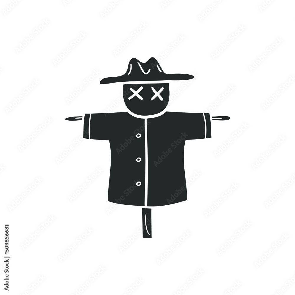 Scarecrow Icon Silhouette Illustration. Agriculture Vector Graphic Pictogram Symbol Clip Art. Doodle Sketch Black Sign. Scarecrow Icon Silhouette Illustration. Agriculture Vector Graphic Pictogram Symbol Clip Art. Doodle Sketch Black Sign.