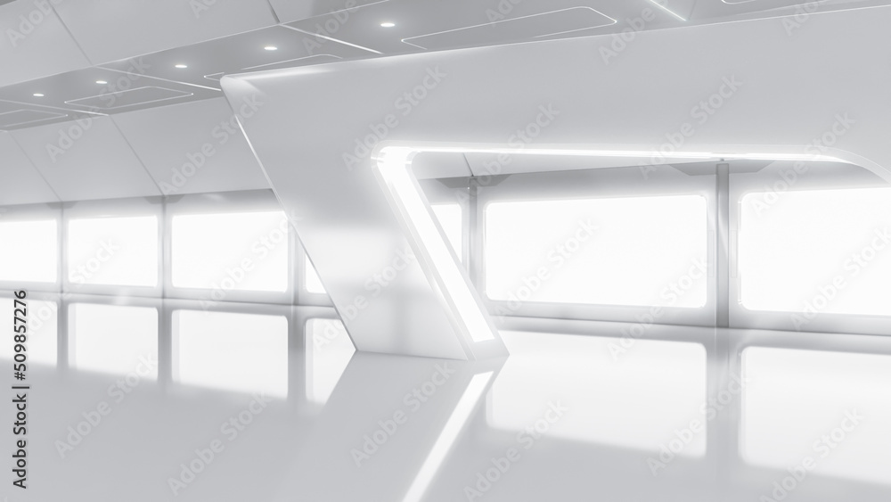 Abstract Futuristic empty room. Sci-Fi hi tech Corridor With light. Future Technology concept. 3d rendering Abstract Futuristic empty room. Sci-Fi hi tech Corridor With light. Future Technology concept. 3d rendering