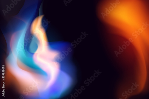 Abstract and Realistic Fire Gas Flame background. Sources of cool and hot transparent flames that are spreading. Graphic concept for your design