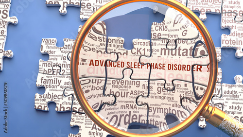 Advanced sleep phase disorder as a complex and complicated topic. Complexity shown as connected elements with dozens of ideas and concepts correlated to it.,3d illustration