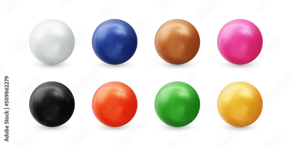 Realistic 3d pearls vector object illustration