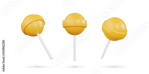 Realistic 3d lollipop candy vector object illustration