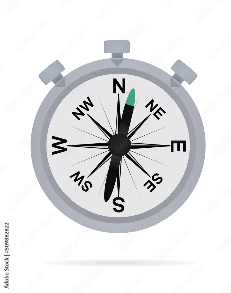 Grey compass sign. vector illustration Grey compass sign. vector illustration