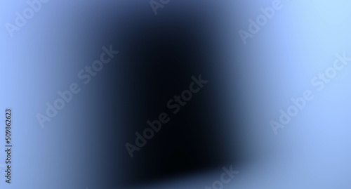 Black shadow silhouette on a dark blue background. Blurry blurred shadow background. Abstract shadow. 3D render illustration.