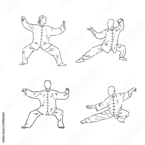 World Tai Chi and Qigong Day, vector art illustration.
