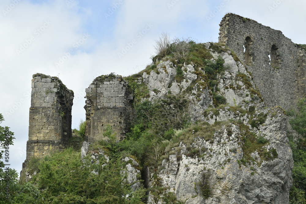 ruines de château médiéval en haute montagne