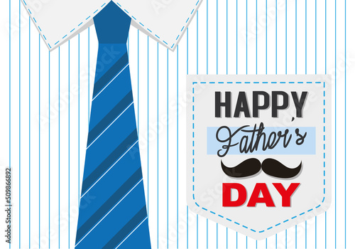 Happy Father's day card. shirt and tie background