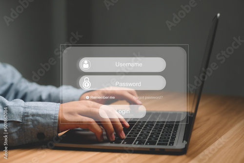 Cyber ​​security for identity theft protection and encryption Secure access to user's personal data Connecting to the Internet is safe and protected against hacker.
