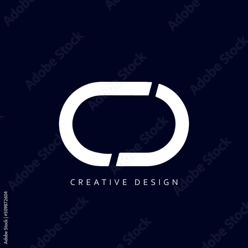CD Logo Design, Creative Professional Trendy Letter CD Monogram in Black and White Color