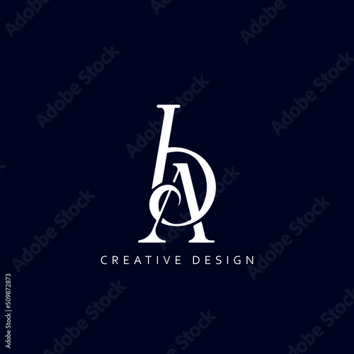 BA Logo Design, Creative Professional Trendy Letter BA Monogram in Black and White Color