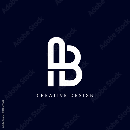 AB Logo Design, Creative Professional Trendy Letter AB Monogram in Black and White Color