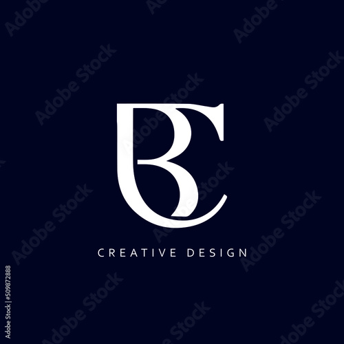 BC CB Logo Design, Creative Professional Trendy Letter CB BC Monogram in Black and White Color