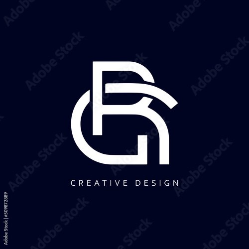 CR RC Logo Design, Creative Professional Trendy Letter RC CR Monogram in Black and White Color
