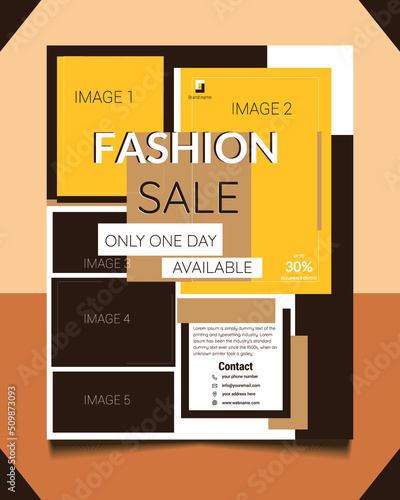 Modern Attractive Fashion Flyer Template, brochure, magazine cover, Poster design layout background vector template in A4 size,- Vector