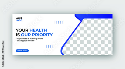 
Medical social media banner template for hospital and clinic