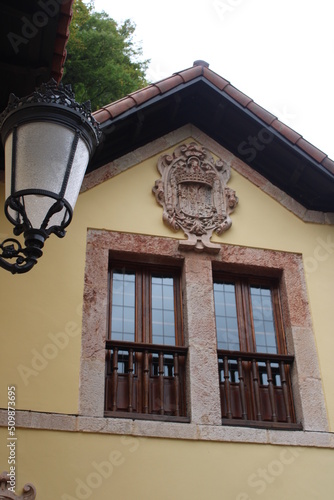 Escudo Franquista en Covadonga, Asturias, España photo