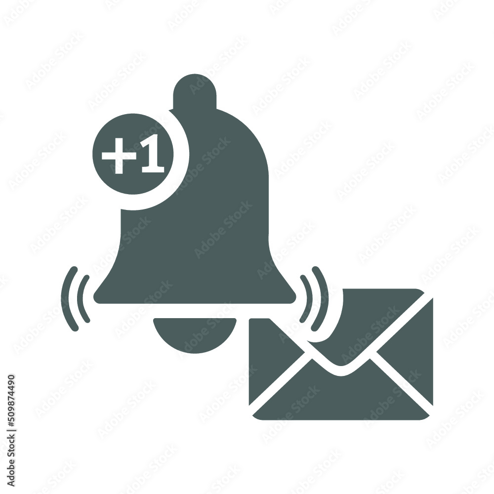 Fototapeta premium Alert, bell, notification icon. Gray vector graphics.