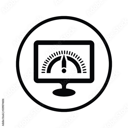 Performance, speed, velocity icon. Black vector illustration.