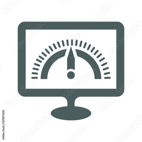Performance, speed, velocity icon. Gray vector graphics.