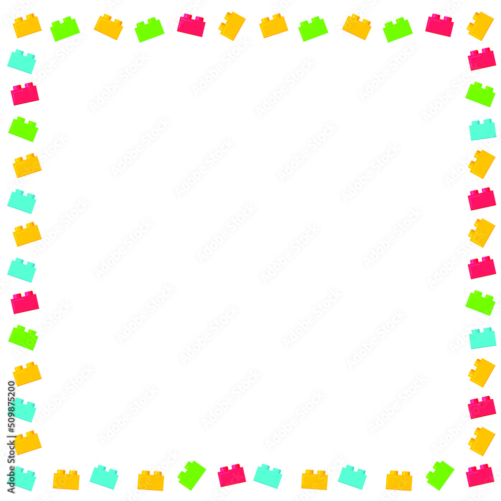 Building plastic toy bricks or child blocks construction flat cartoon illustration element isolated clipart building blocks, color vector icon Building plastic toy bricks or child blocks construction flat cartoon illustration element isolated clipart building blocks, color vector icon