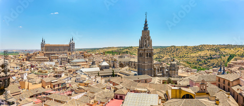 Bell tower of the Toledo Prime Cathedral. Toledo, Castilla La Mancha, Spain. photo