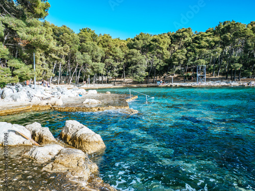 Kupalište Bene beach at the Marjan Forest Park in Split, Croatia photo