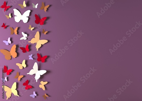 butterflies background 3d different sizes beautiful