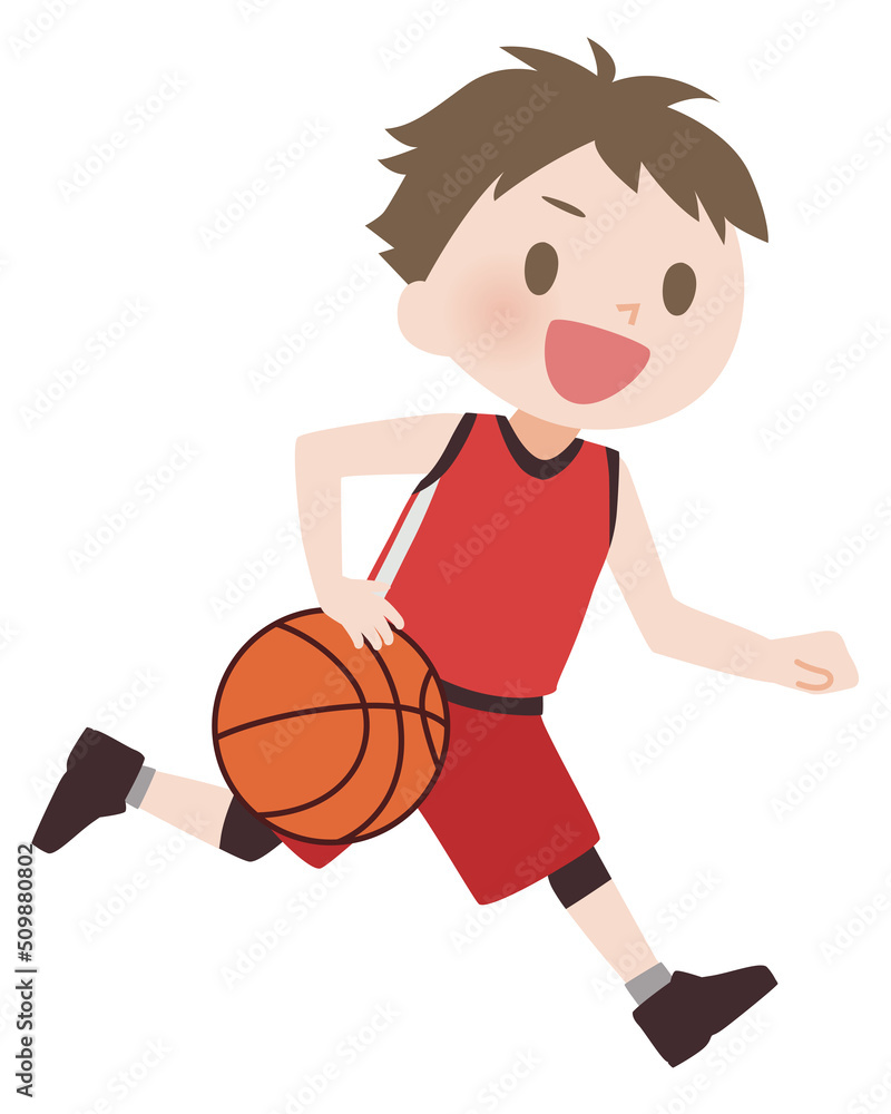 Obraz premium バスケットボールをする少年