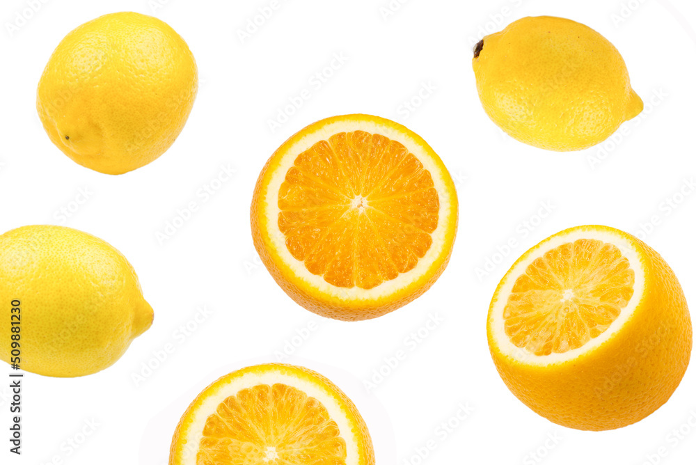 Half orange isolated on white background. Half orange isolated on white background.